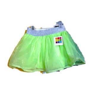Healthtex neon green tutu skirt with silver waist